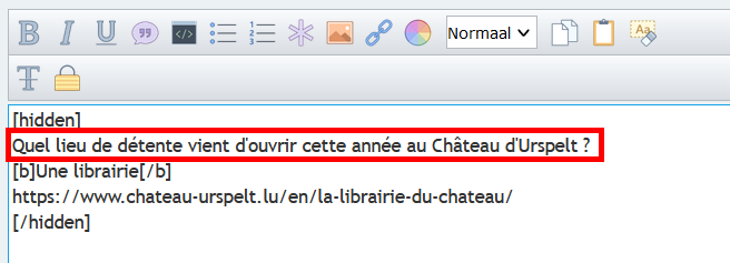 Antwoorden met de bijhorende vraag