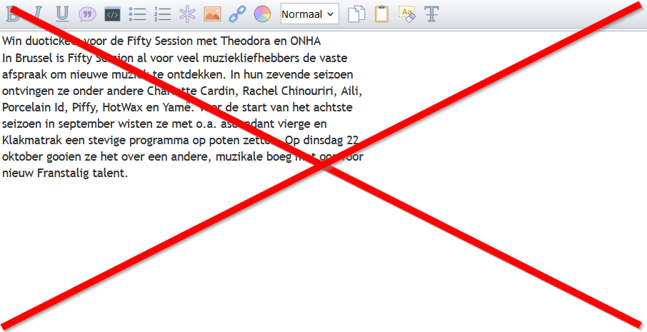 FOUT - zinnen halfweg afgekapt
