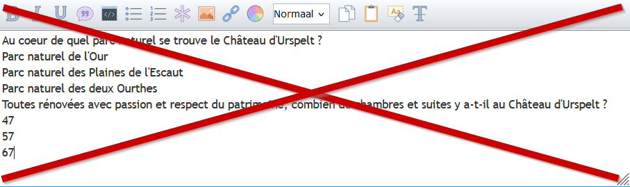 FOUT - nergens witregels