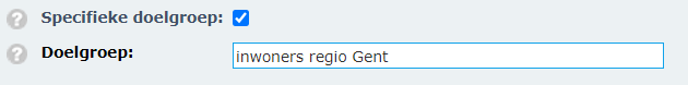Specifieke doelgroep veld